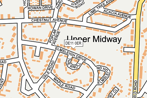 DE11 0ER map - OS OpenMap – Local (Ordnance Survey)