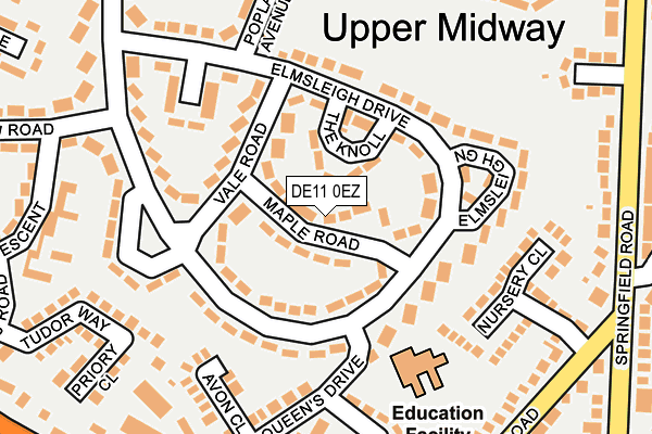 DE11 0EZ map - OS OpenMap – Local (Ordnance Survey)