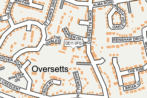 DE11 0FQ map - OS OpenMap – Local (Ordnance Survey)