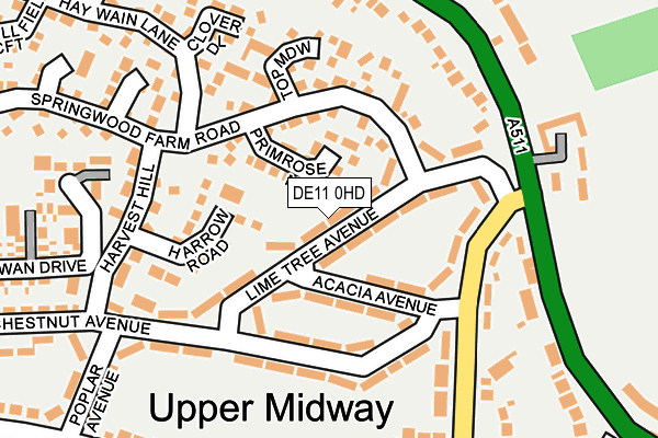 DE11 0HD map - OS OpenMap – Local (Ordnance Survey)