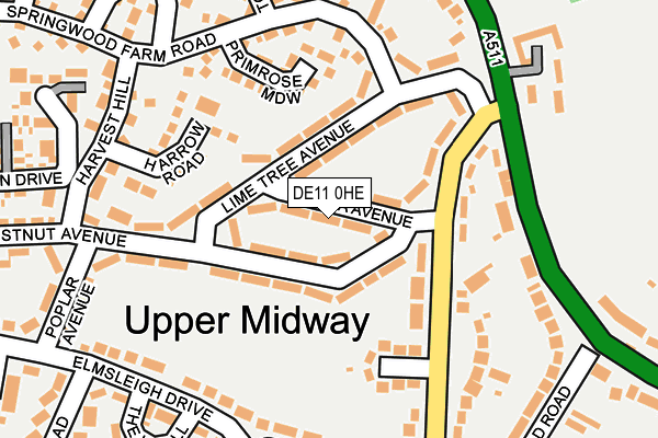 DE11 0HE map - OS OpenMap – Local (Ordnance Survey)