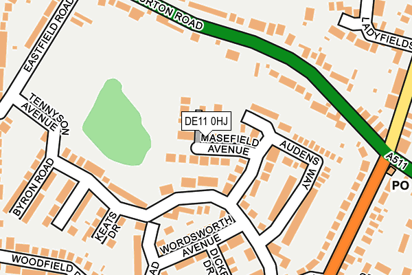 DE11 0HJ map - OS OpenMap – Local (Ordnance Survey)