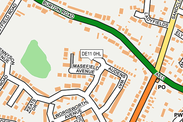 DE11 0HL map - OS OpenMap – Local (Ordnance Survey)