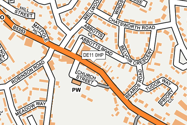 DE11 0HP map - OS OpenMap – Local (Ordnance Survey)