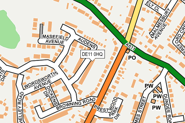 DE11 0HQ map - OS OpenMap – Local (Ordnance Survey)