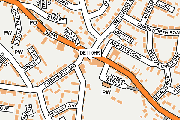 DE11 0HR map - OS OpenMap – Local (Ordnance Survey)