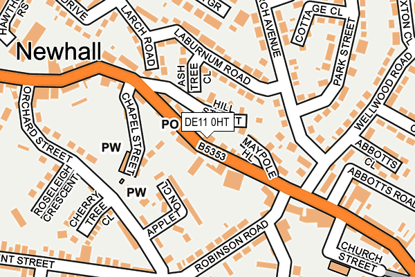 DE11 0HT map - OS OpenMap – Local (Ordnance Survey)