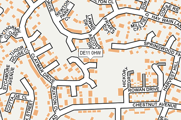 DE11 0HW map - OS OpenMap – Local (Ordnance Survey)