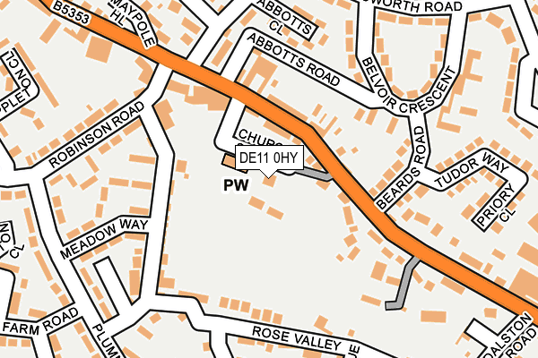 DE11 0HY map - OS OpenMap – Local (Ordnance Survey)