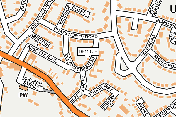 DE11 0JE map - OS OpenMap – Local (Ordnance Survey)