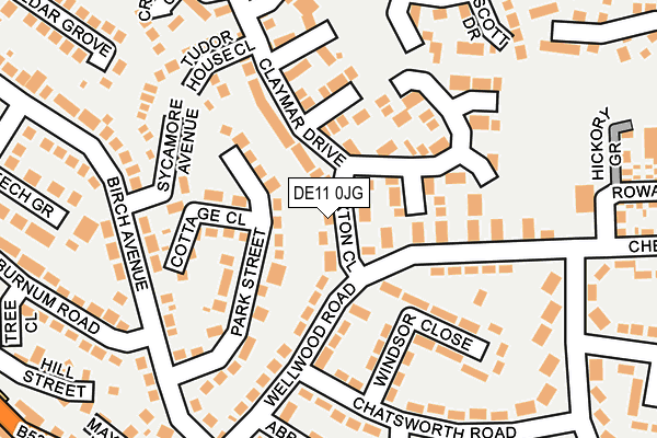 DE11 0JG map - OS OpenMap – Local (Ordnance Survey)