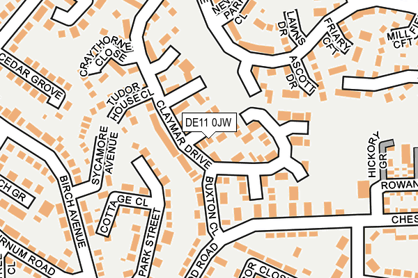DE11 0JW map - OS OpenMap – Local (Ordnance Survey)