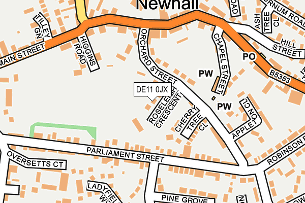 DE11 0JX map - OS OpenMap – Local (Ordnance Survey)