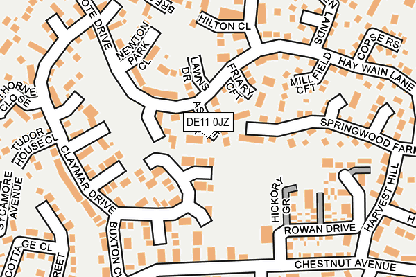 DE11 0JZ map - OS OpenMap – Local (Ordnance Survey)