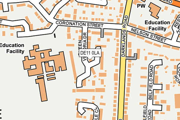 DE11 0LA map - OS OpenMap – Local (Ordnance Survey)