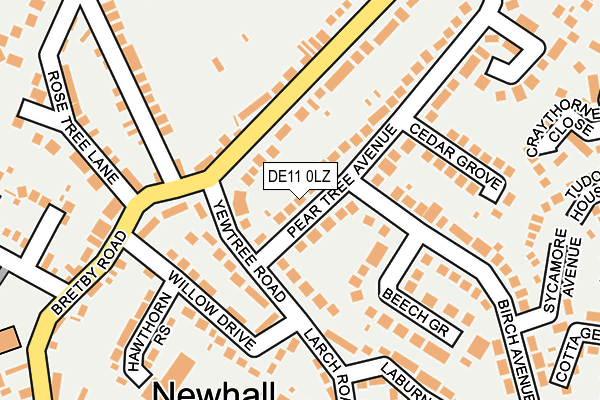 DE11 0LZ map - OS OpenMap – Local (Ordnance Survey)