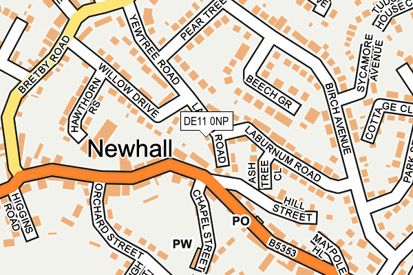 DE11 0NP map - OS OpenMap – Local (Ordnance Survey)