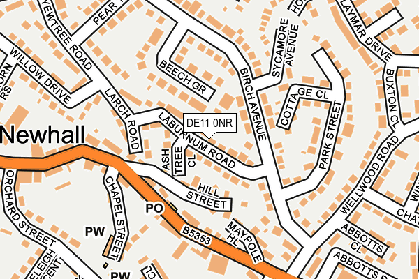 DE11 0NR map - OS OpenMap – Local (Ordnance Survey)