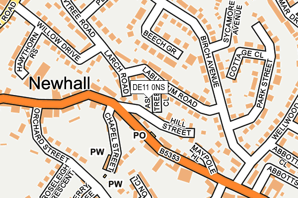 DE11 0NS map - OS OpenMap – Local (Ordnance Survey)