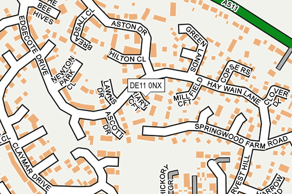 DE11 0NX map - OS OpenMap – Local (Ordnance Survey)
