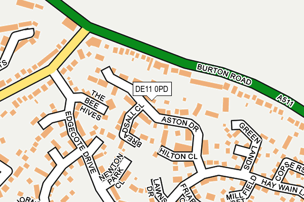 DE11 0PD map - OS OpenMap – Local (Ordnance Survey)