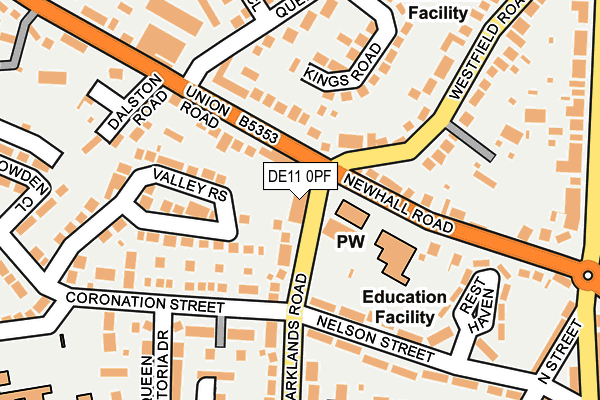 DE11 0PF map - OS OpenMap – Local (Ordnance Survey)