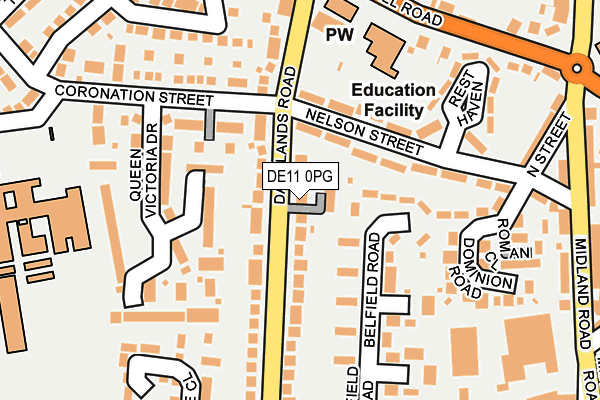 DE11 0PG map - OS OpenMap – Local (Ordnance Survey)
