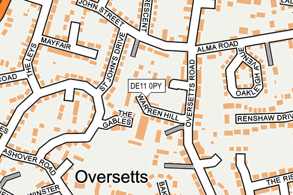 DE11 0PY map - OS OpenMap – Local (Ordnance Survey)