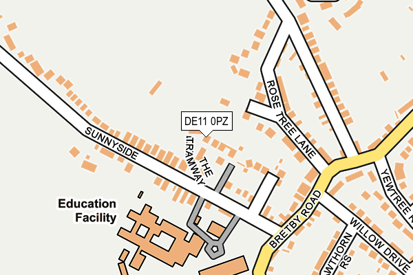 DE11 0PZ map - OS OpenMap – Local (Ordnance Survey)