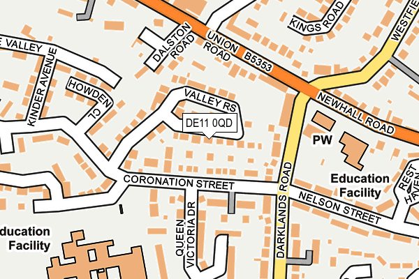 DE11 0QD map - OS OpenMap – Local (Ordnance Survey)