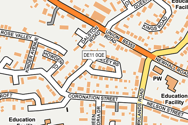 DE11 0QE map - OS OpenMap – Local (Ordnance Survey)