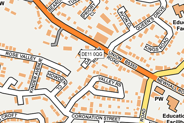 DE11 0QG map - OS OpenMap – Local (Ordnance Survey)