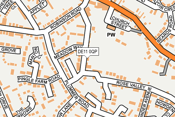 DE11 0QP map - OS OpenMap – Local (Ordnance Survey)