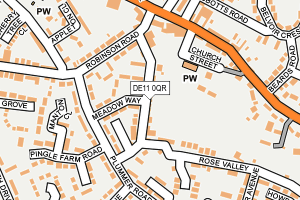 DE11 0QR map - OS OpenMap – Local (Ordnance Survey)