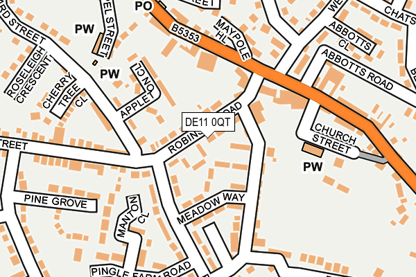 DE11 0QT map - OS OpenMap – Local (Ordnance Survey)