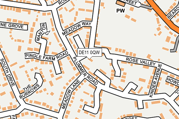 DE11 0QW map - OS OpenMap – Local (Ordnance Survey)