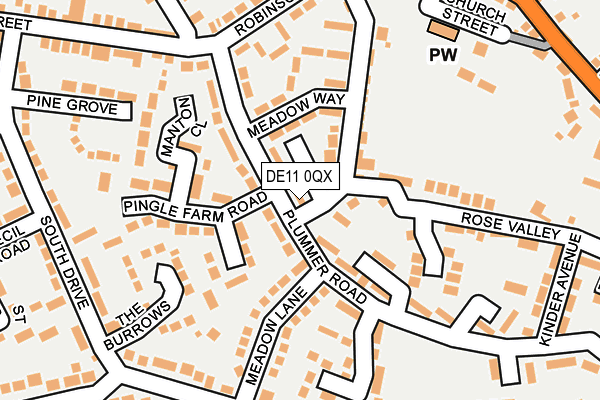 DE11 0QX map - OS OpenMap – Local (Ordnance Survey)
