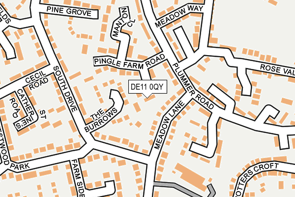 DE11 0QY map - OS OpenMap – Local (Ordnance Survey)