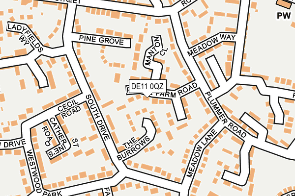 DE11 0QZ map - OS OpenMap – Local (Ordnance Survey)