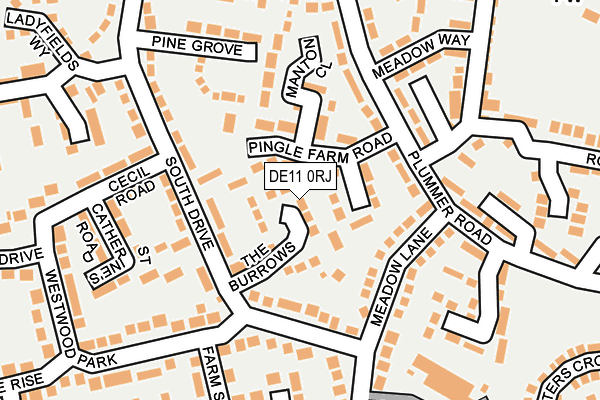 DE11 0RJ map - OS OpenMap – Local (Ordnance Survey)