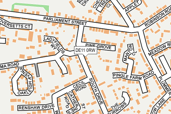 DE11 0RW map - OS OpenMap – Local (Ordnance Survey)