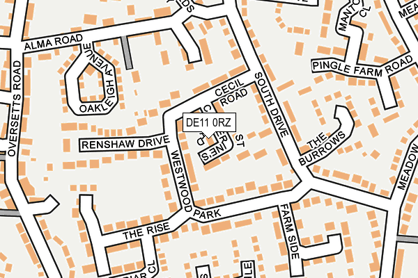 DE11 0RZ map - OS OpenMap – Local (Ordnance Survey)