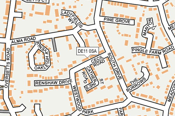 DE11 0SA map - OS OpenMap – Local (Ordnance Survey)