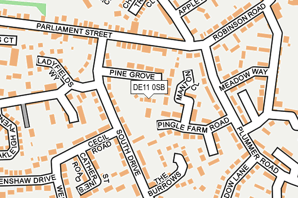 DE11 0SB map - OS OpenMap – Local (Ordnance Survey)