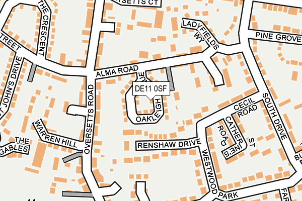 DE11 0SF map - OS OpenMap – Local (Ordnance Survey)