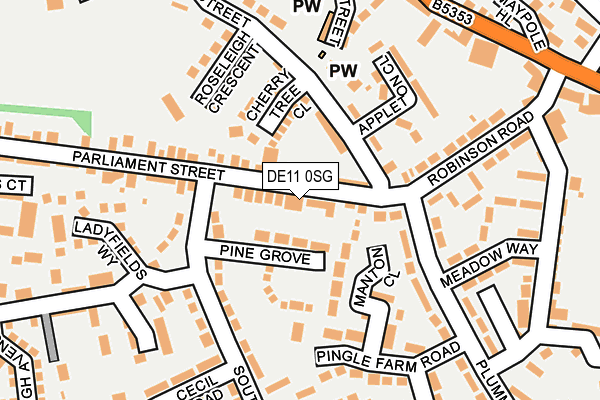 DE11 0SG map - OS OpenMap – Local (Ordnance Survey)