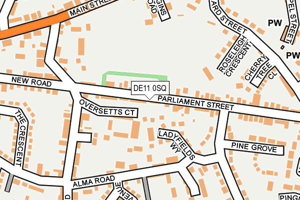 DE11 0SQ map - OS OpenMap – Local (Ordnance Survey)