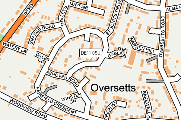 DE11 0SU map - OS OpenMap – Local (Ordnance Survey)