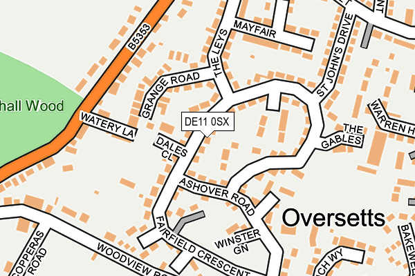 DE11 0SX map - OS OpenMap – Local (Ordnance Survey)