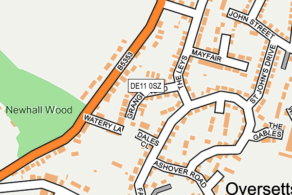 DE11 0SZ map - OS OpenMap – Local (Ordnance Survey)